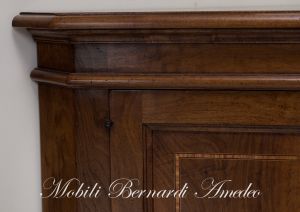 Mobile ad angolo in legno di noce massiccio arte povera 2 ante