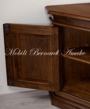 Mobile ad angolo in legno di noce massiccio arte povera 2 ante