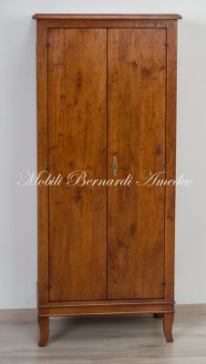Shoe rack pantry cabinet in solid walnut wood with 2 doors, height 160 cm