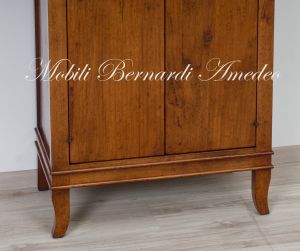 Shoe rack pantry cabinet in solid walnut wood with 2 doors, height 160 cm