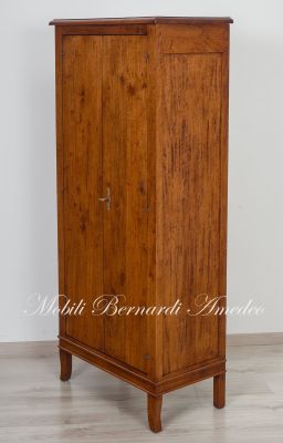 Shoe rack pantry cabinet in solid walnut wood with 2 doors, height 160 cm