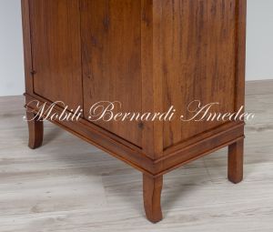 Shoe rack pantry cabinet in solid walnut wood with 2 doors, height 160 cm