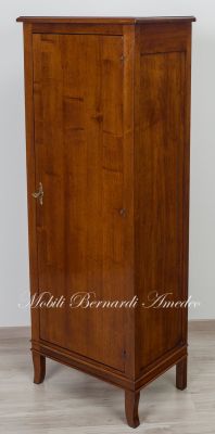 Shoe cabinet in solid walnut wood with 1 door, height 160 cm