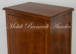 Shoe cabinet in solid walnut wood with 1 door, height 160 cm
