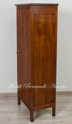 Shoe cabinet in solid walnut wood with 1 door, height 160 cm