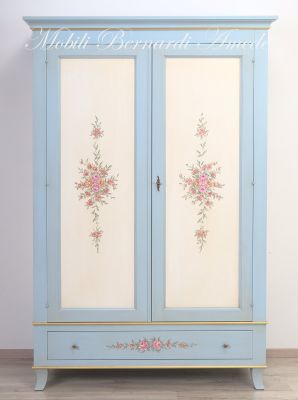 Classic style solid wood cabinet with hand lacquered and decorated finish