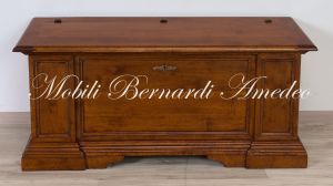 Cassapanca in legno massello di noce stile classico con lunghezza 120 cm