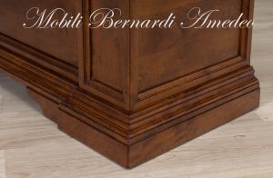 Cassapanca in legno massello di noce stile classico con lunghezza 120 cm