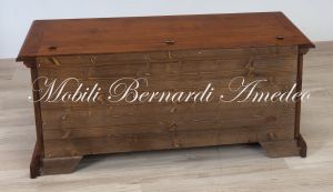 Cassapanca in legno massello di noce stile classico con lunghezza 120 cm