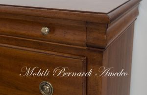 Cassettiera per camera da letto in legno massello di noce stile classico con 4 cassetti grandi