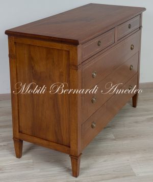 Cassettone Noce Massiccio Intarsio Bois De Rose 18