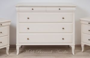Classic Louis Philippe style chest of drawers with antique cream white finish