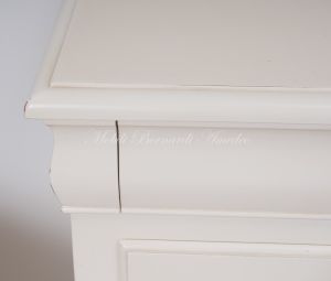 Classic Louis Philippe style chest of drawers with antique cream white finish