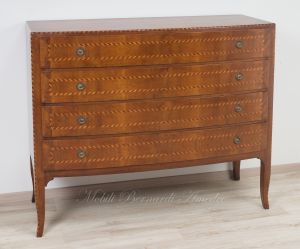 Cassettone Classico Noce Massello Panciuto Grande 02