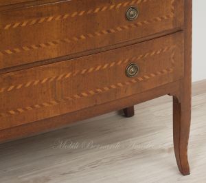 Cassettone Classico Noce Massello Panciuto Grande 04
