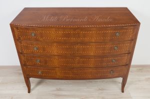Cassettone Classico Noce Massello Panciuto Grande 06