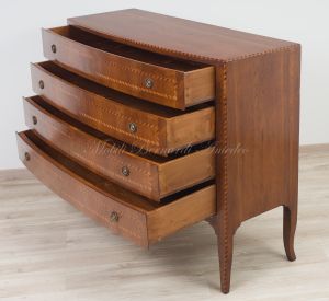 Cassettone Classico Noce Massello Panciuto Grande 12