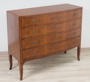 Cassettone Classico Noce Massello Panciuto Grande 14