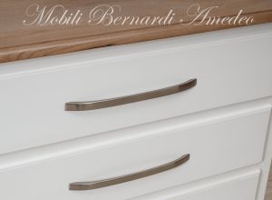 Cassettone doppio in legno massello con 6 cassetti colore bianco e legno chiaro