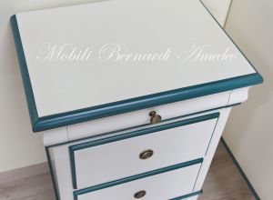 Classic bedroom bedside table with colored finish handcrafted in Italy