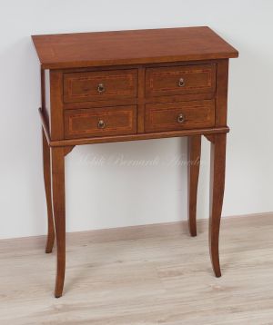 Entrance or corridor console chest of drawers made of solid walnut wood in a contemporary classic style