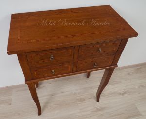 Entrance or corridor console chest of drawers made of solid walnut wood in a contemporary classic style