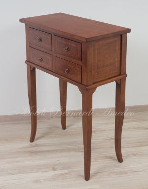 Entrance or corridor console chest of drawers made of solid walnut wood in a contemporary classic style