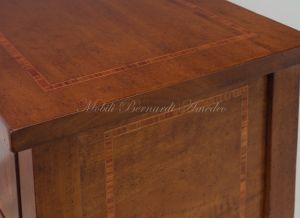 Entrance or corridor console chest of drawers made of solid walnut wood in a contemporary classic style