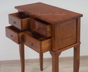Entrance or corridor console chest of drawers made of solid walnut wood in a contemporary classic style