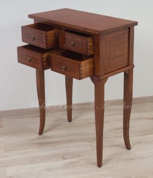 Entrance or corridor console chest of drawers made of solid walnut wood in a contemporary classic style