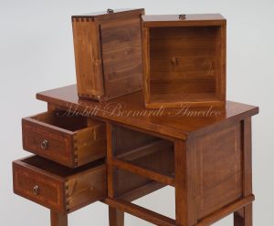 Entrance or corridor console chest of drawers made of solid walnut wood in a contemporary classic style