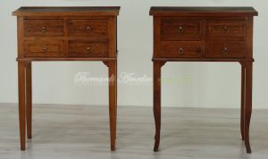 Classic style entrance or corridor furniture made of solid walnut wood with inlay