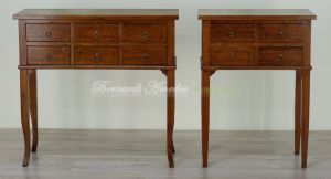 Classic style entrance or corridor furniture made of solid walnut wood with inlay