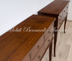 Classic style console chest of drawers made of solid wood with inlay