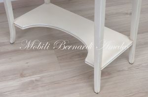 Consol small desk in antique white solid wood