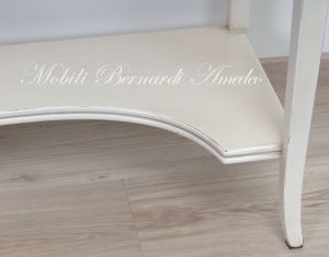 Consol small desk in antique white solid wood