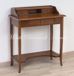 Consol small desk in solid walnut classic style