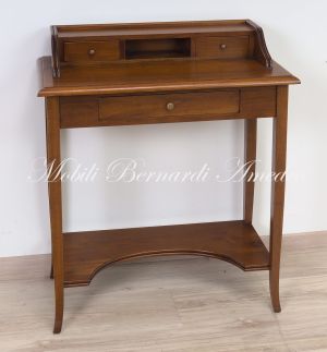 Consol small desk in solid walnut classic style
