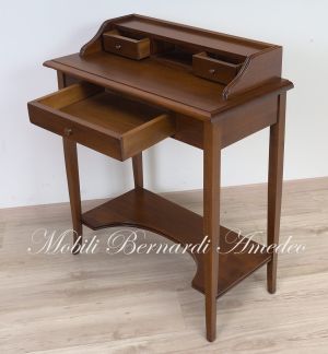 Consol small desk in solid walnut classic style