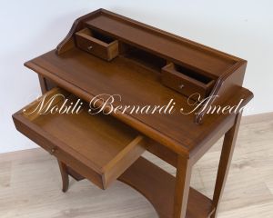 Consol small desk in solid walnut classic style