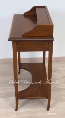Consol small desk in solid walnut classic style