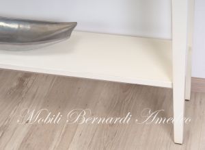 Consolle classica in legno massiccio con finitura laccata colore bianco anticato