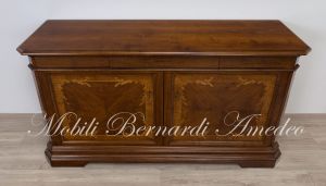 Classic style living room sideboard in inlaid wood 190 cm