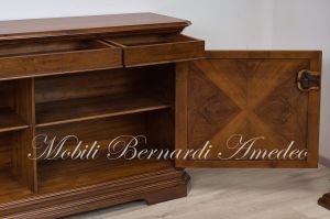 Classic style living room sideboard in inlaid wood 190 cm
