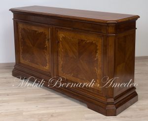 Classic style living room sideboard in inlaid wood 190 cm