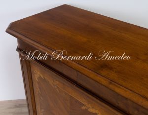 Classic style living room sideboard in inlaid wood 190 cm