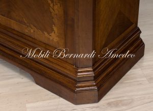 Classic style living room sideboard in inlaid wood 190 cm