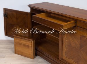 Classic style living room sideboard in inlaid wood 190 cm