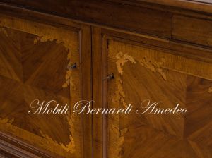 Classic style living room sideboard in inlaid wood 190 cm