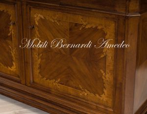 Classic style living room sideboard in inlaid wood 190 cm